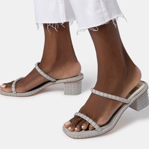 Dolce Vita Riya Studded Sandals in Grey Nubuck